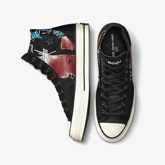 Converse Chuck 70 Hi x Basquiat Mens Casual Shoes Black 172585C NEW Sz 8.5 - Picture 3 of 10